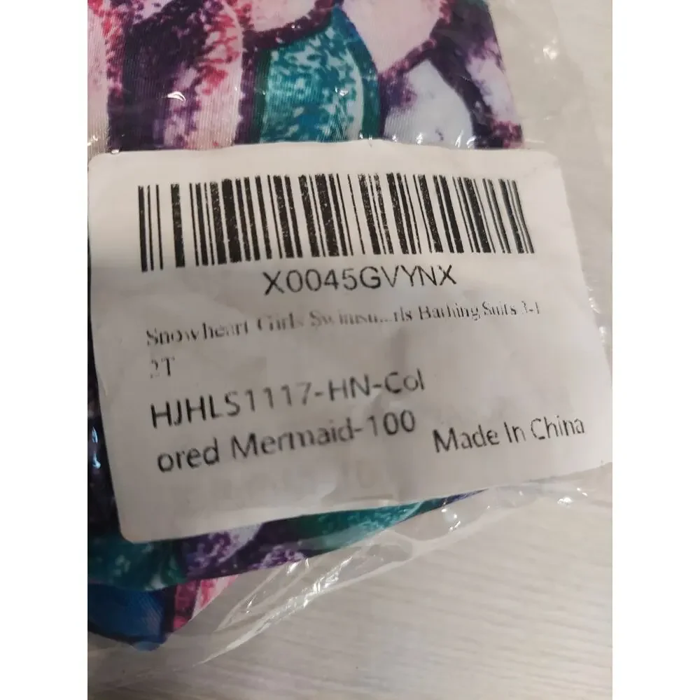 Snowheart Girls Swimsuit 2T Multicolor Mermaid Scale One Piece Bathing Suit